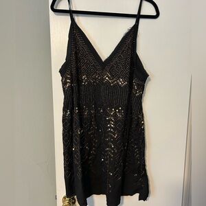 Free People Beaded Black Party Dress. Size large.